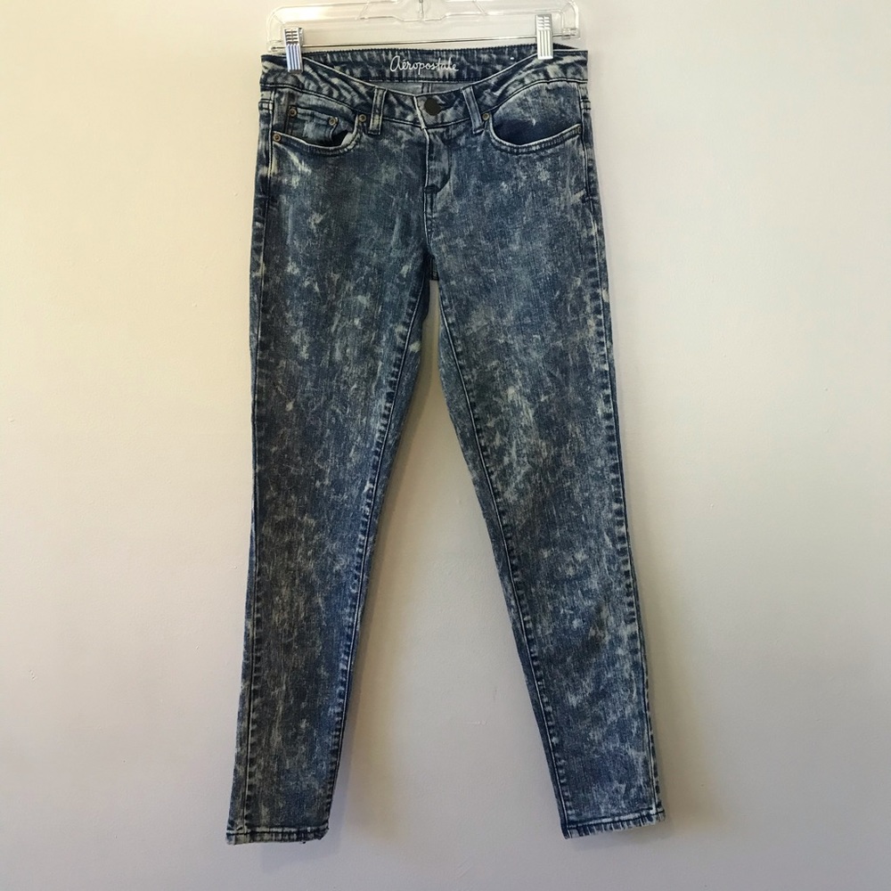 Aeropostale Lola Jeggings Bleach Distressed Wash